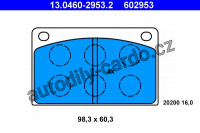 Sada brzdových destiček ATE 13.0460-2953 (AT 602953) - VOLVO