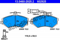 Sada brzdových destiček ATE 13.0460-2925 (AT 602925) - AUDI