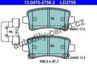 Sada brzdových destiček ATE 13.0470-2758 (AT LD2758)
