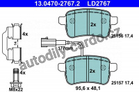 Sada brzdových destiček ATE 13.0470-2767 (AT LD2767)