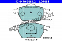 Sada brzdových destiček ATE Ceramic 13.0470-7081 (AT LD7081) - AUDI, SEAT, ŠKODA, VW