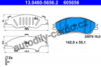 Sada brzdových destiček ATE 13.0460-5656 (AT 605656) 