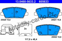 Sada brzdových destiček ATE 13.0460-5633 (AT 605633)