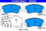 Sada brzdových destiček ATE 13.0460-5646 (AT 605646)