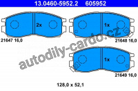 Sada brzdových destiček ATE 13.0460-5952 (AT 605952) - MITSUBISHI