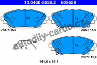Sada brzdových destiček ATE 13.0460-5658 (AT 605658)