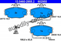 Sada brzdových destiček ATE 13.0460-2955 (AT 602955) - PEUGEOT