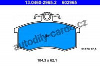 Sada brzdových destiček ATE 13.0460-2965 (AT 602965) - LADA