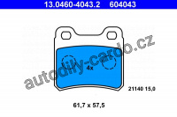 Sada brzdových destiček ATE 13.0460-4043 (AT 604043) - OPEL, SAAB