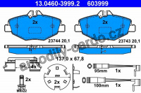 Sada brzdových destiček ATE 13.0460-3999 (AT 603999) - MERCEDES-BENZ