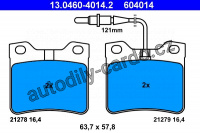 Sada brzdových destiček ATE 13.0460-4014 (AT 604014) - PEUGEOT