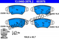 Sada brzdových destiček ATE 13.0460-3976 (AT 603976) - OPEL