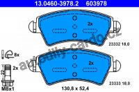 Sada brzdových destiček ATE 13.0460-3978 (AT 603978) - CITROËN, PEUGEOT