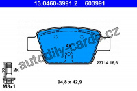 Sada brzdových destiček ATE 13.0460-3991 (AT 603991) - ALFA ROMEO, FIAT, LANCIA
