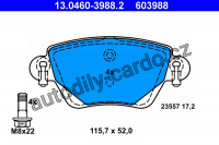Sada brzdových destiček ATE 13.0460-3988 (AT 603988) - FORD, JAGUAR