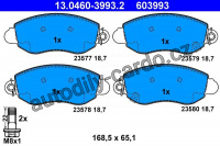 Sada brzdových destiček ATE 13.0460-3993 (AT 603993) - FORD