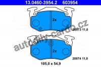 Sada brzdových destiček ATE 13.0460-3954 (AT 603954) - CITROËN, PEUGEOT, RENAULT