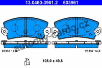 Sada brzdových destiček ATE 13.0460-3961 (AT 603961) - RENAULT