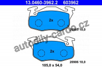 Sada brzdových destiček ATE 13.0460-3962 (AT 603962) - CITROËN, PEUGEOT