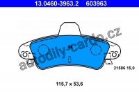 Sada brzdových destiček ATE 13.0460-3963 (AT 603963) - FORD