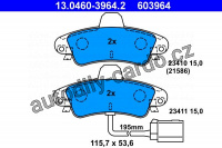 Sada brzdových destiček ATE 13.0460-3964 (AT 603964) - FORD