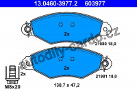 Sada brzdových destiček ATE 13.0460-3977 (AT 603977) - NISSAN, RENAULT