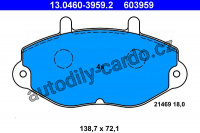 Sada brzdových destiček ATE 13.0460-3959 (AT 603959) - FORD