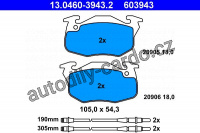 Sada brzdových destiček ATE 13.0460-3943 (AT 603943) - PEUGEOT