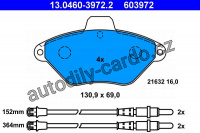 Sada brzdových destiček ATE 13.0460-3972 (AT 603972) - CITROËN