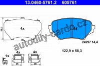 Sada brzdových destiček ATE 13.0460-5761 (AT 605761) - HONDA