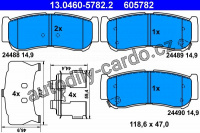 Sada brzdových destiček ATE 13.0460-5782 (AT 605782) - HYUNDAI