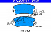 Sada brzdových destiček ATE 13.0460-3928 (AT 603928) - PEUGEOT, RENAULT