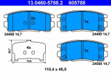 Sada brzdových destiček ATE 13.0460-5788 (AT 605788) - CHEVROLET, OPEL