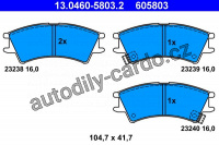 Sada brzdových destiček ATE 13.0460-5803 (AT 605803) - HYUNDAI