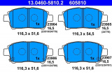 Sada brzdových destiček ATE 13.0460-5810 (AT 605810) - TOYOTA