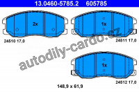 Sada brzdových destiček ATE 13.0460-5785 (AT 605785) - CHEVROLET, OPEL