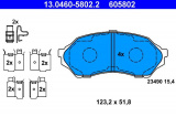 Sada brzdových destiček ATE 13.0460-5802 (AT 605802) - MAZDA