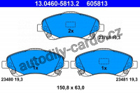 Sada brzdových destiček ATE 13.0460-5813 (AT 605813) - TOYOTA