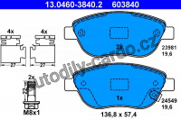 Sada brzdových destiček ATE 13.0460-3840 (AT 603840) - OPEL