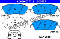 Sada brzdových destiček ATE 13.0460-5777 (AT 605777) - HYUNDAI, KIA