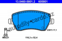Sada brzdových destiček ATE 13.0460-5801 (AT 605801) - NISSAN