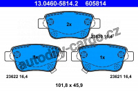 Sada brzdových destiček ATE 13.0460-5814 (AT 605814) - TOYOTA