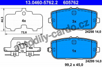 Sada brzdových destiček ATE 13.0460-5762 (AT 605762) - MAZDA