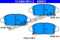 Sada brzdových destiček ATE 13.0460-5811 (AT 605811) - TOYOTA