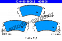Sada brzdových destiček ATE 13.0460-5808 (AT 605808) - NISSAN