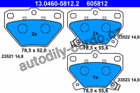 Sada brzdových destiček ATE 13.0460-5812 (AT 605812) - TOYOTA