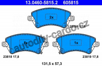 Sada brzdových destiček ATE 13.0460-5815 (AT 605815) - TOYOTA