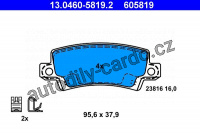 Sada brzdových destiček ATE 13.0460-5819 (AT 605819) - TOYOTA