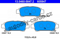 Sada brzdových destiček ATE 13.0460-5847 (AT 605847) - TOYOTA