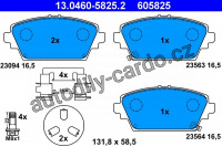 Sada brzdových destiček ATE 13.0460-5825 (AT 605825) - HONDA, NISSAN